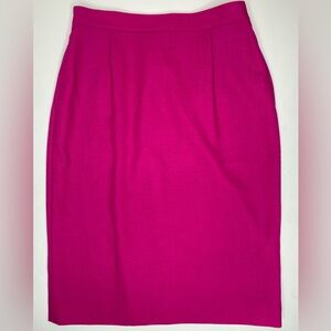 Vintage 100% Pure Wool Fuchsia Pencil Skirt Like New Sz 12 by Casual Corner NYT